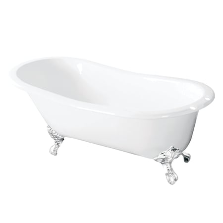 Aqua Eden Clawfoot Bathtubs, 54 L, 30.31 W, White/White, Cast Iron VCT7D5431BW